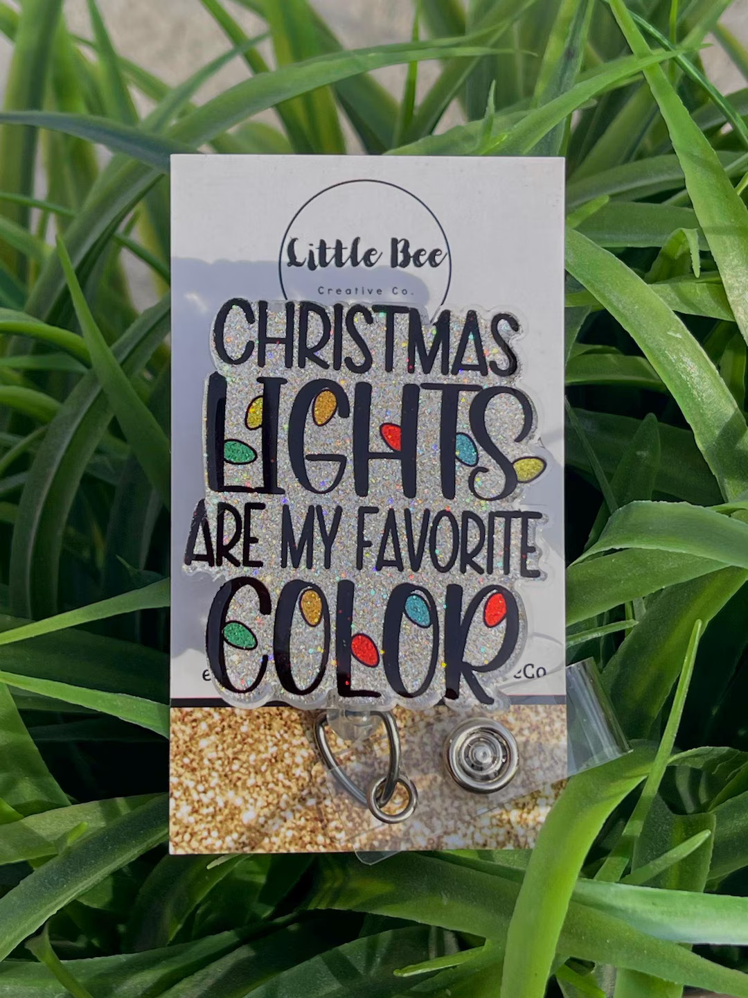 Christmas Lights Glitter Badge Reel: Pediatric Nurse Accessory - Etsy | Etsy (US)