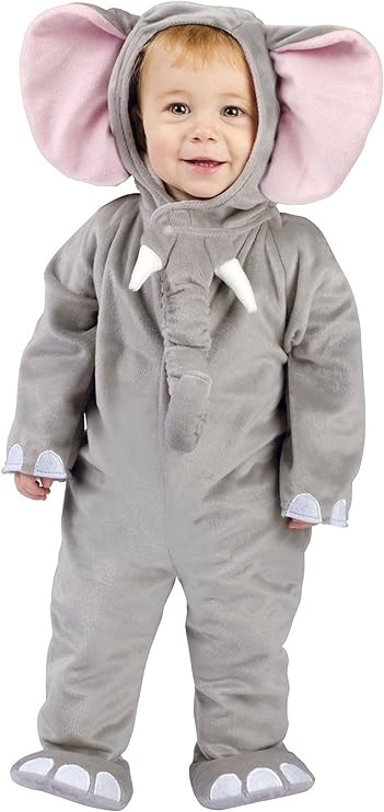 Fun World Unisex Baby Elephant Costume Small (6-12 Months) Gray | Amazon (US)