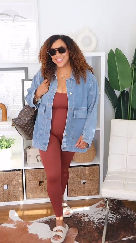 Throw it over everything! This oversized denim jacket is perfect for the weekend. It’s Free People inspired and I got a size large. 

#LTKFindsUnder50 #LTKMidsize #LTKVideo