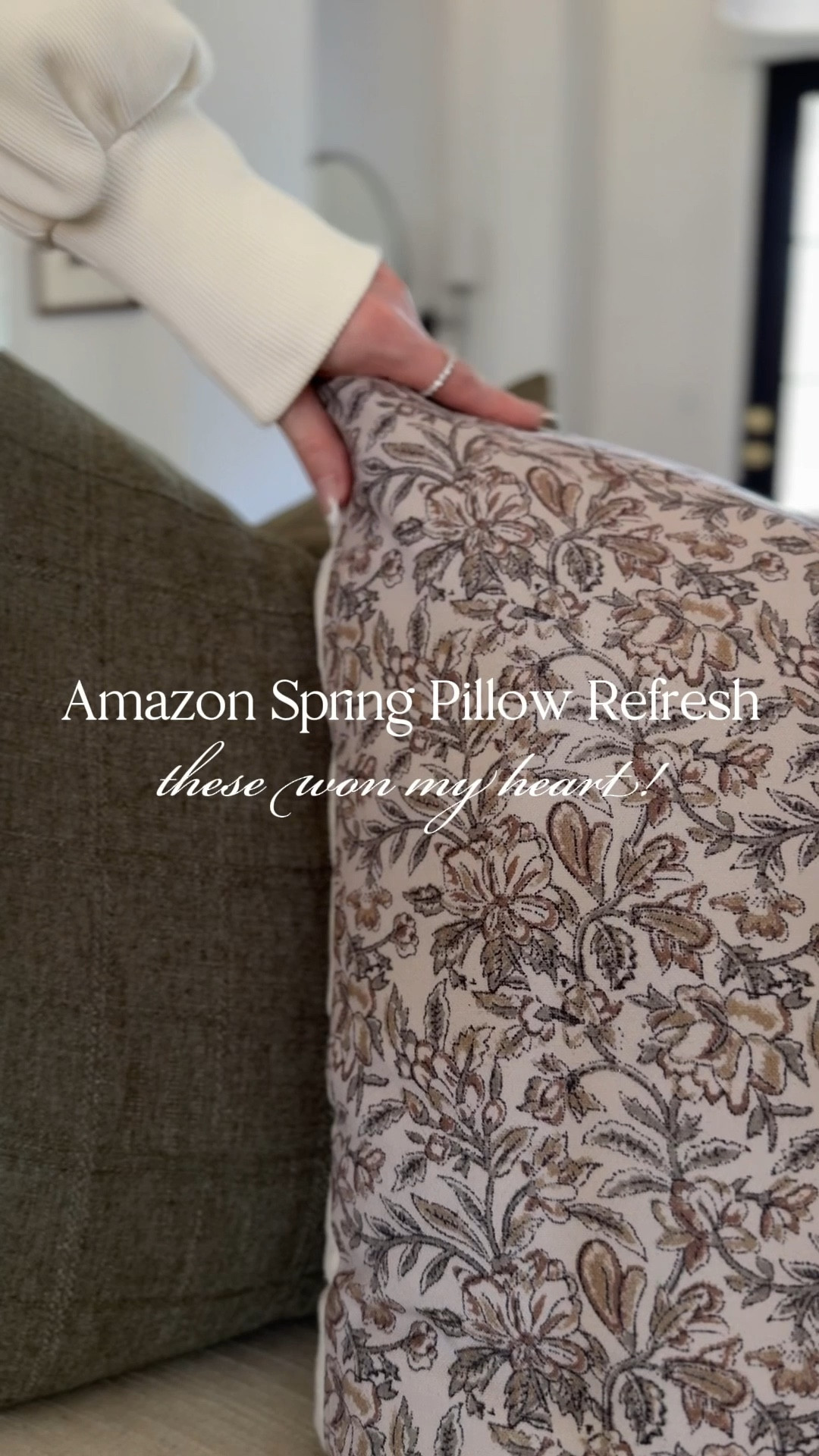 Amazon spring pillow refresh for our living room! I ordered several and had to make a few returns, but these won my heart 🤍 The prettiest pairing and all affordable options! 👏🏻

#LTKSaleAlert #LTKHome