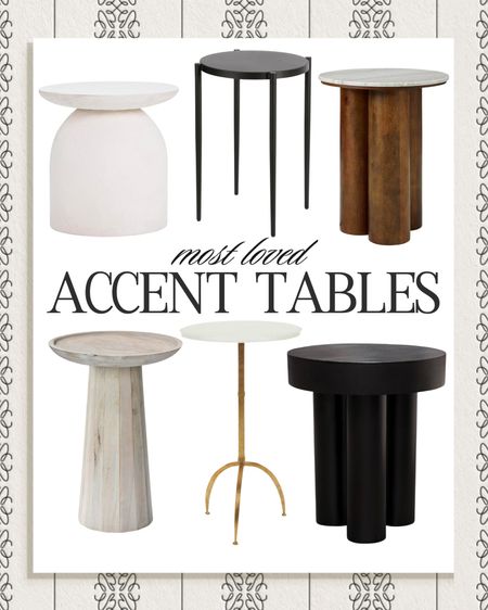 Most loved accent tables

Amazon, Rug, Home, Console, Amazon Home, Amazon Find, Look for Less, Living Room, Bedroom, Dining, Kitchen, Modern, Restoration Hardware, Arhaus, Pottery Barn, Target, Style, Home Decor, Summer, Fall, New Arrivals, CB2, Anthropologie, Urban Outfitters, Inspo, Inspired, West Elm, Console, Coffee Table, Chair, Pendant, Light, Light fixture, Chandelier, Outdoor, Patio, Porch, Designer, Lookalike, Art, Rattan, Cane, Woven, Mirror, Luxury, Faux Plant, Tree, Frame, Nightstand, Throw, Shelving, Cabinet, End, Ottoman, Table, Moss, Bowl, Candle, Curtains, Drapes, Window, King, Queen, Dining Table, Barstools, Counter Stools, Charcuterie Board, Serving, Rustic, Bedding, Hosting, Vanity, Powder Bath, Lamp, Set, Bench, Ottoman, Faucet, Sofa, Sectional, Crate and Barrel, Neutral, Monochrome, Abstract, Print, Marble, Burl, Oak, Brass, Linen, Upholstered, Slipcover, Olive, Sale, Fluted, Velvet, Credenza, Sideboard, Buffet, Budget Friendly, Affordable, Texture, Vase, Boucle, Stool, Office, Canopy, Frame, Minimalist, MCM, Bedding, Duvet, Looks for Less

#LTKstyletip #LTKhome #LTKSeasonal