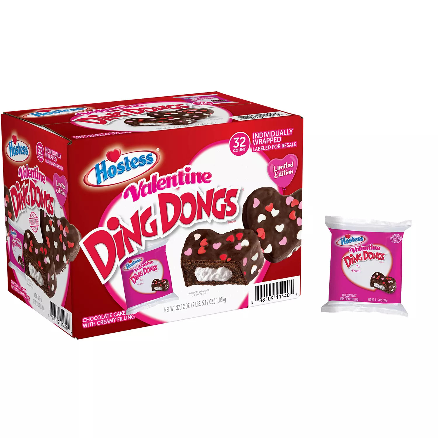 Hostess Valentine Ding Dongs 1.16 oz. 32 pk. | Sam's Club