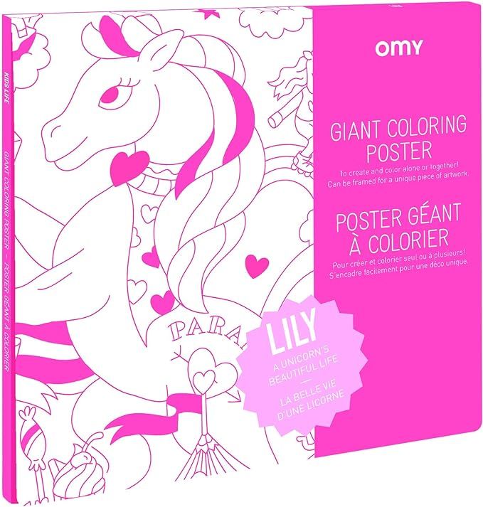 Omy Giant Coloring Poster, Lily The Unicorn, 40 x 28 inches, Creative Fun and Play for Kids, Adul... | Amazon (US)