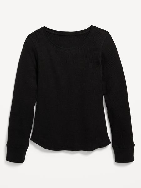 Long-Sleeve Solid Thermal-Knit T-Shirt for Girls | Old Navy (US)