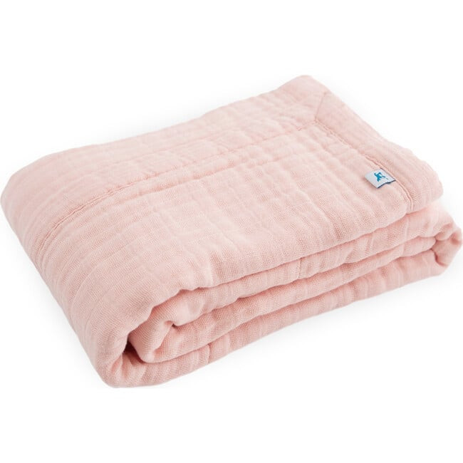 Blankets | Cotton Muslin Baby Quilt, Light Pink | Little Unicorn | Maisonette | Maisonette