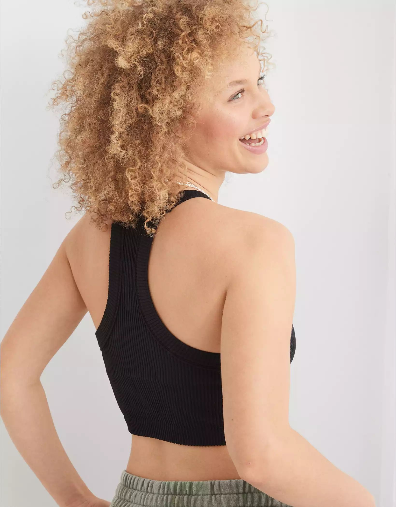 Aerie Seamless High Neck Longline Bralette | Aerie