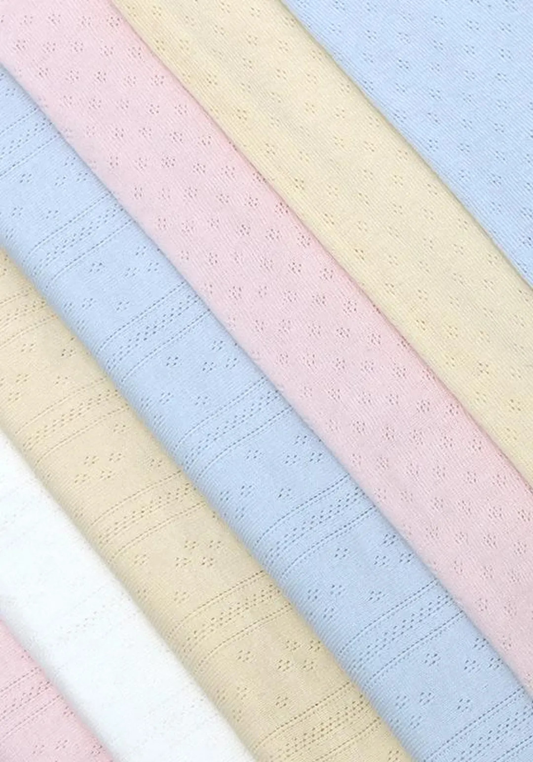 Pointelle Jersey Knit Fabric, 100% Cotton Jacquard Fabric for Babywear, Baby Hat, Long Sleeve Top... | Etsy (US)