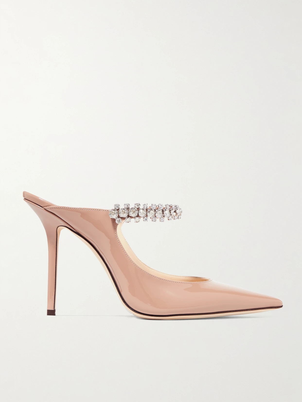 Jimmy Choo - Bing 100 Crystal-embellished Patent-leather Mules - Antique rose | NET-A-PORTER (UK & EU)