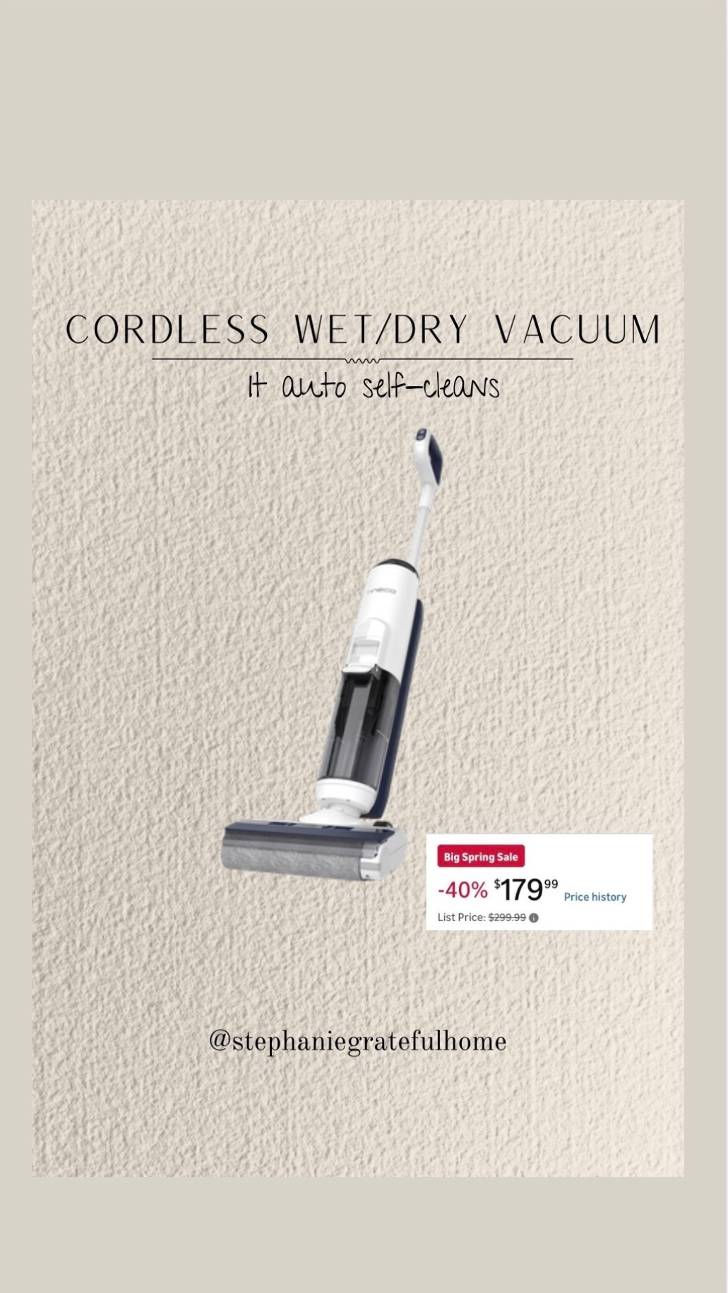 These wet and dry cordless vacuum is amazing and it’s on major sale right now. It also auto self cleans. Amazing features. 

#LTKHome #LTKmomlife #LTKSaleAlert