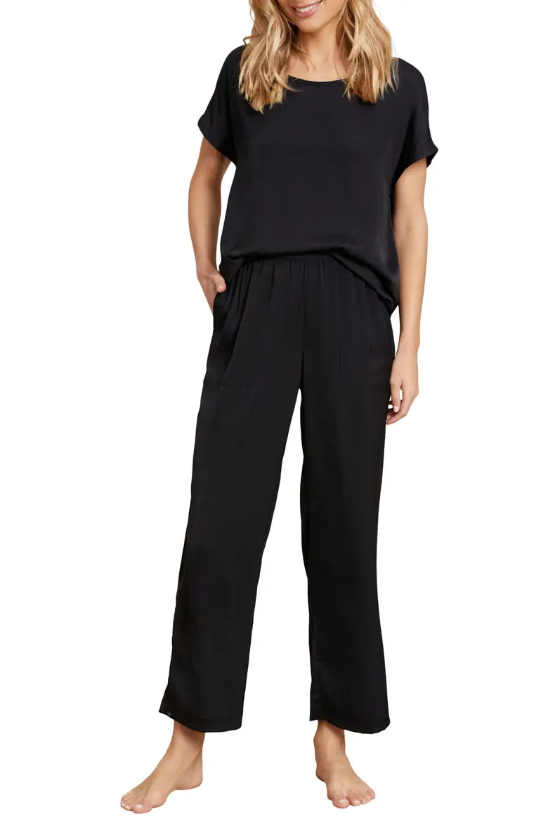 Satin T-Shirt & Pants Pajama Set | Nordstrom