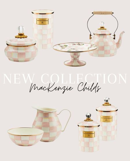 Mackenzie Childs new pink checkered collection! Pink kitchen decor. Serving platters, tea kettle, pitcher, decorative canisters 

#LTKhome #LTKfindsunder100 #LTKSeasonal