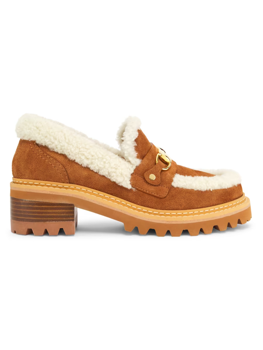 Juliet Leather & Shearling Loafers | Saks Fifth Avenue