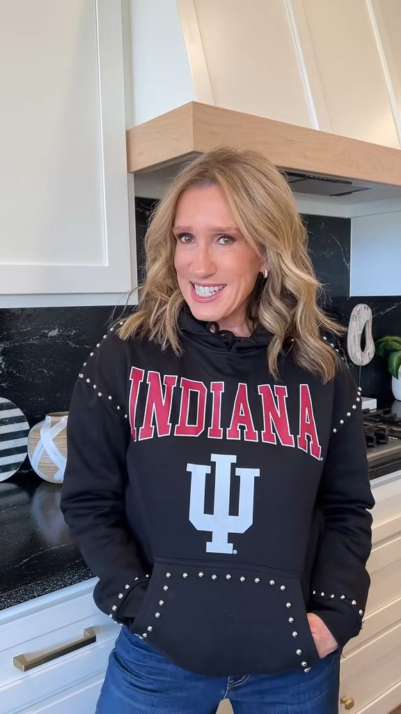 For my Indiana University fans, I thought this studded sweatshirt was so cute for game days. I love that it is unique. And studs are so on trend this season. I am in a size small

#LTKSeasonal #LTKOver40