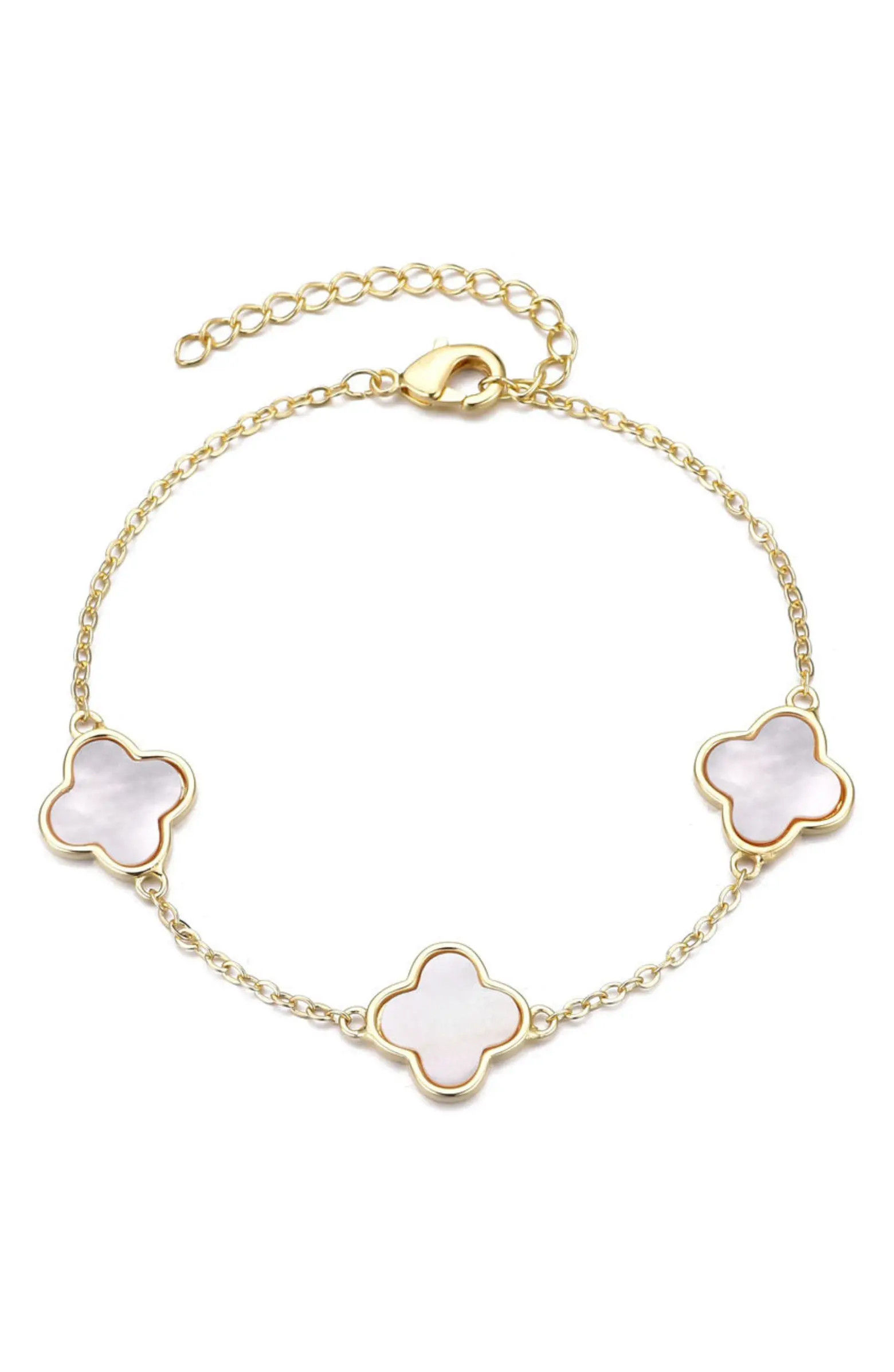 Adornia Mother-of-Pearl Clover Station Bracelet | Nordstromrack | Nordstrom Rack