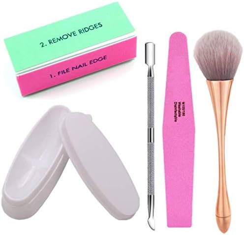 Dipping powder tool Kit With Dip Powder Tray Dipping Nail Brush Nail Files Buffer Block and Nails Di | Amazon (US)