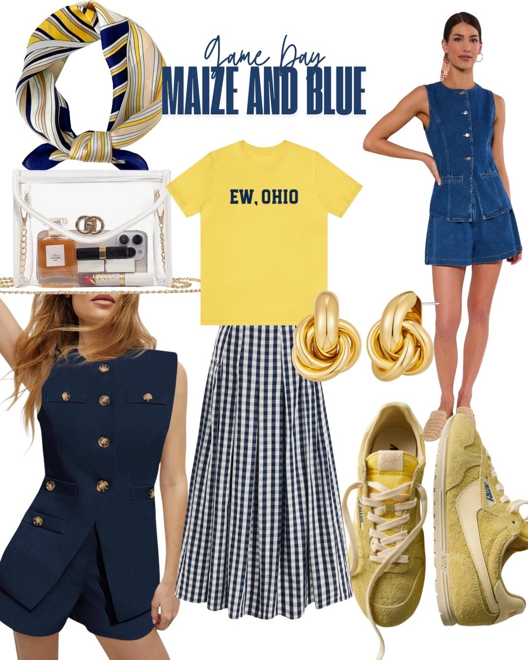 University of Michigan game day ootd 

Maize and blue ootd

#LTKootd