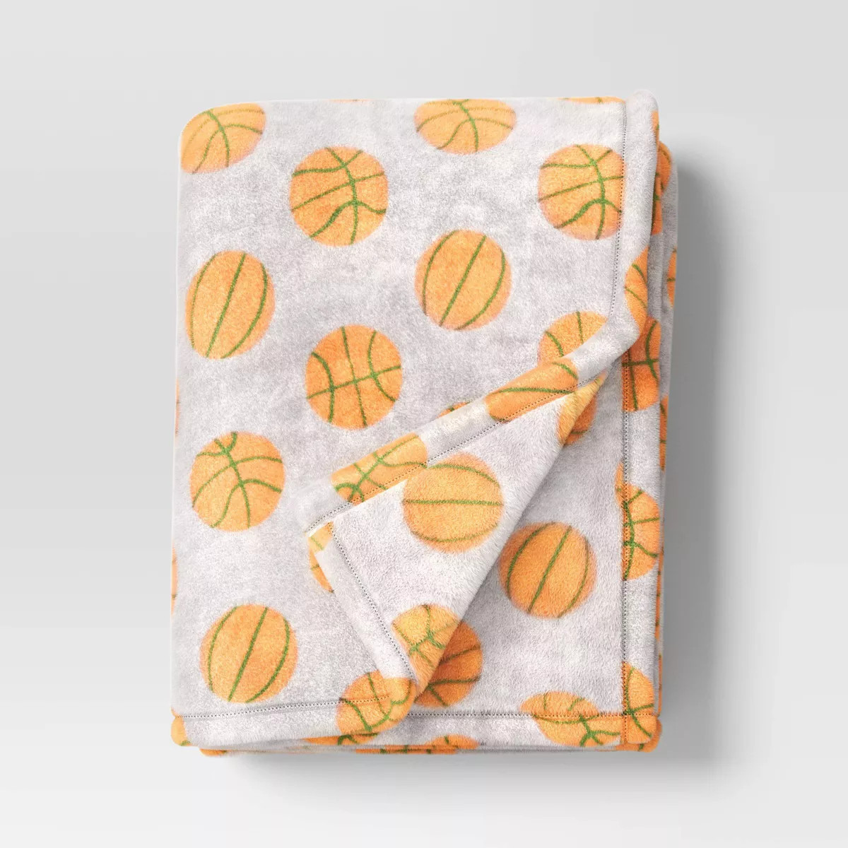 Basketball Plush Throw Blanket Gray | Target