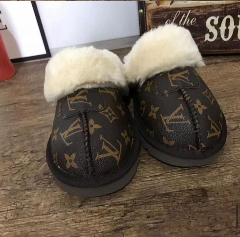 Slippers Designer Inspiert L V Winter Slippers | Etsy (US)