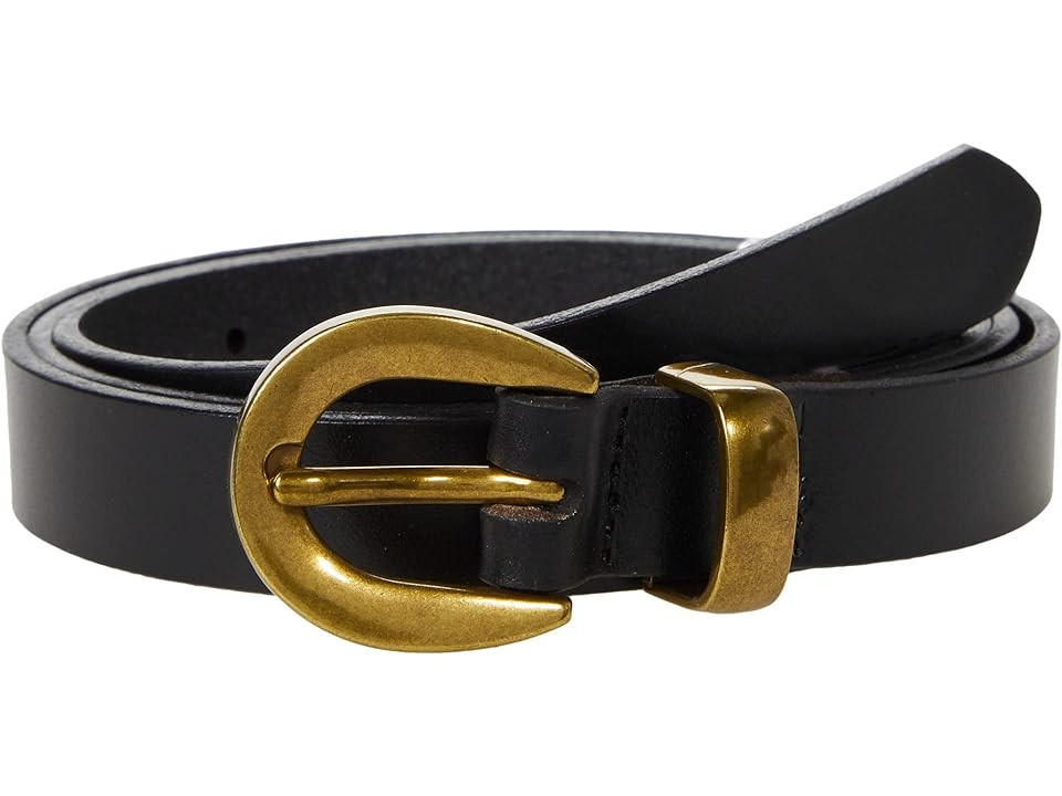 Madewell Chunky Buckle Skinny Leather Belt Women's Belts True Black : LG | Zappos