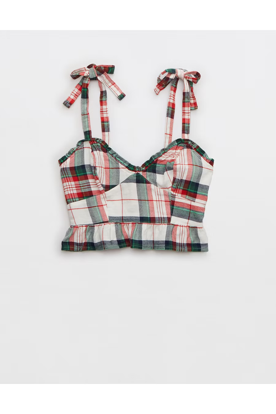 Aerie Flannel Ruffle Pajama Tank Top | Aerie