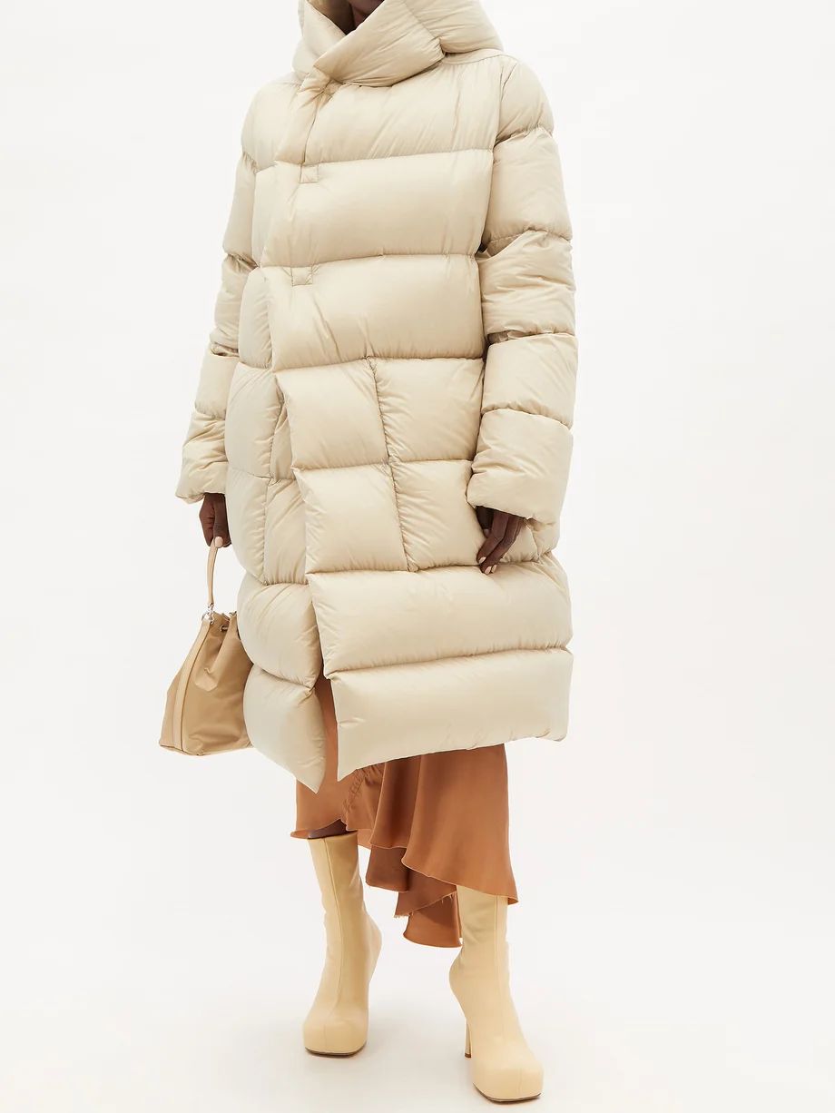 Oversized hooded quilted-down shell coat | Matches (US)