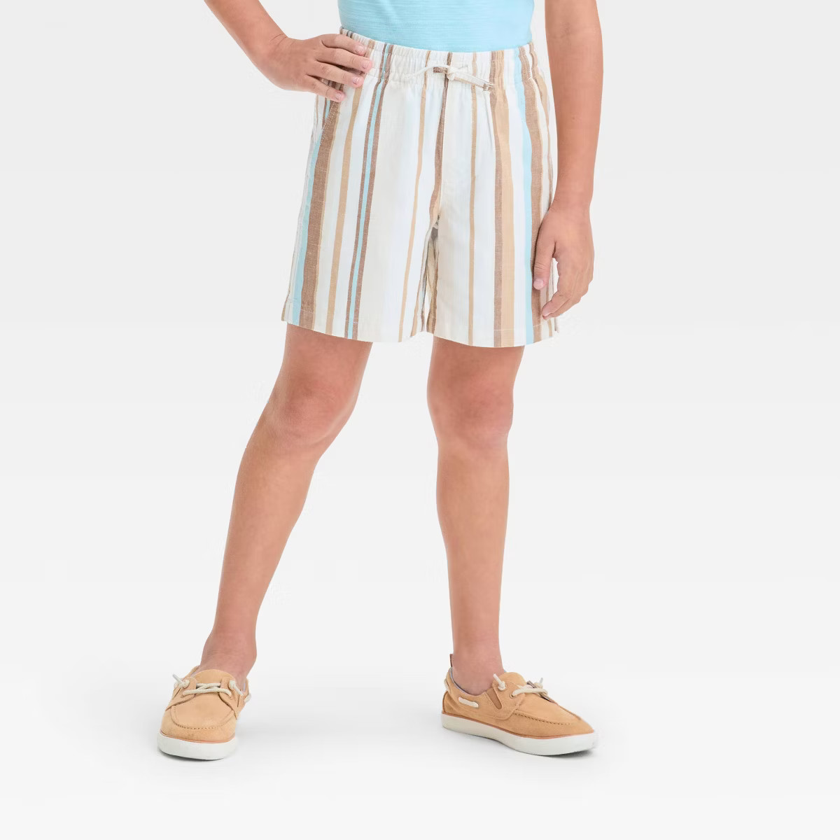 Boys' Textured 'Above the Knee' Pull-On Shorts - Cat & Jack™ Cream S | Target