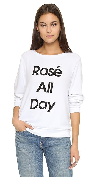 Wildfox Rose All Day Sweatshirt - Clean White | Shopbop