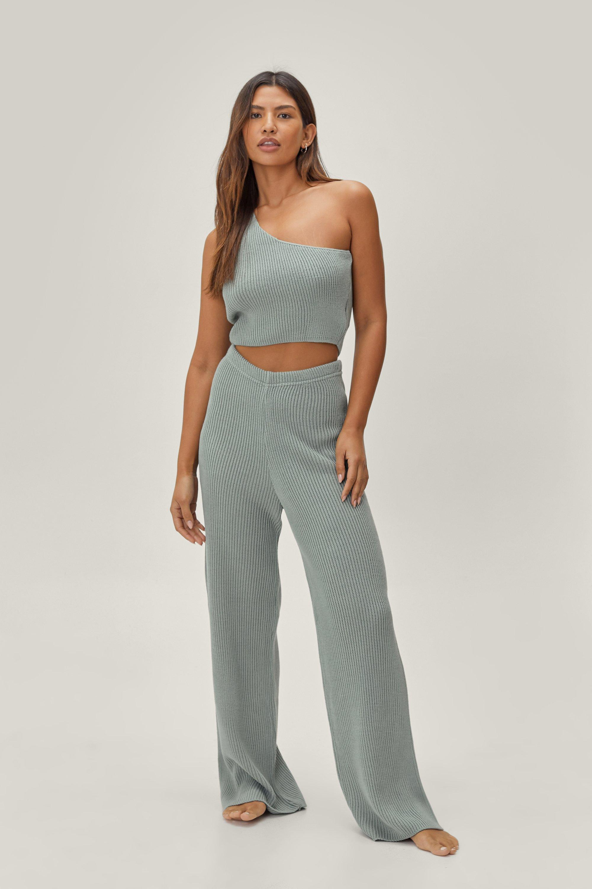 Cropped One Shoulder Top Loungewear Set | Nasty Gal (US)