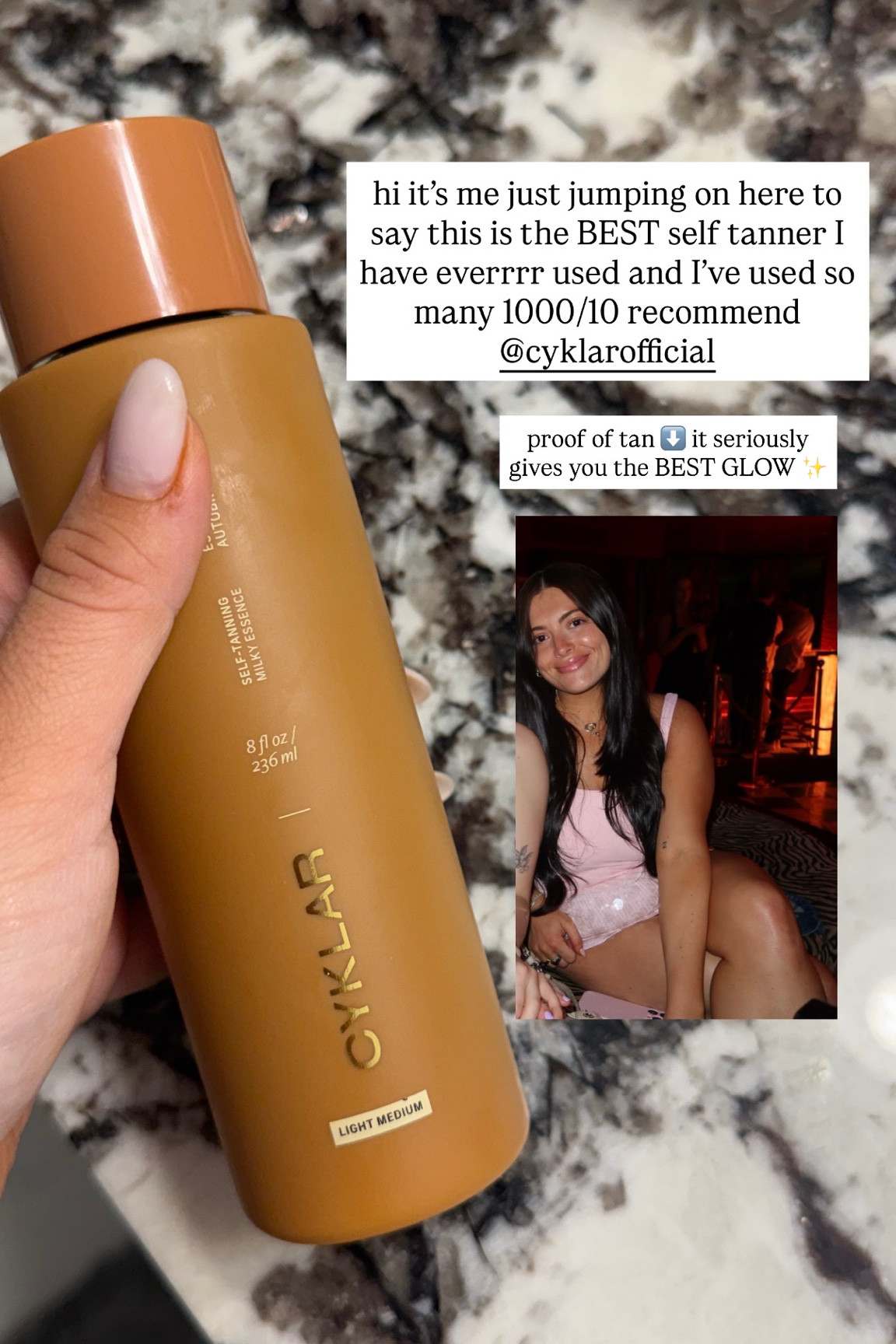 The best self tanner I’ve ever used it’s easy to apply, not super sticky and gives you the BEST GLOW ✨