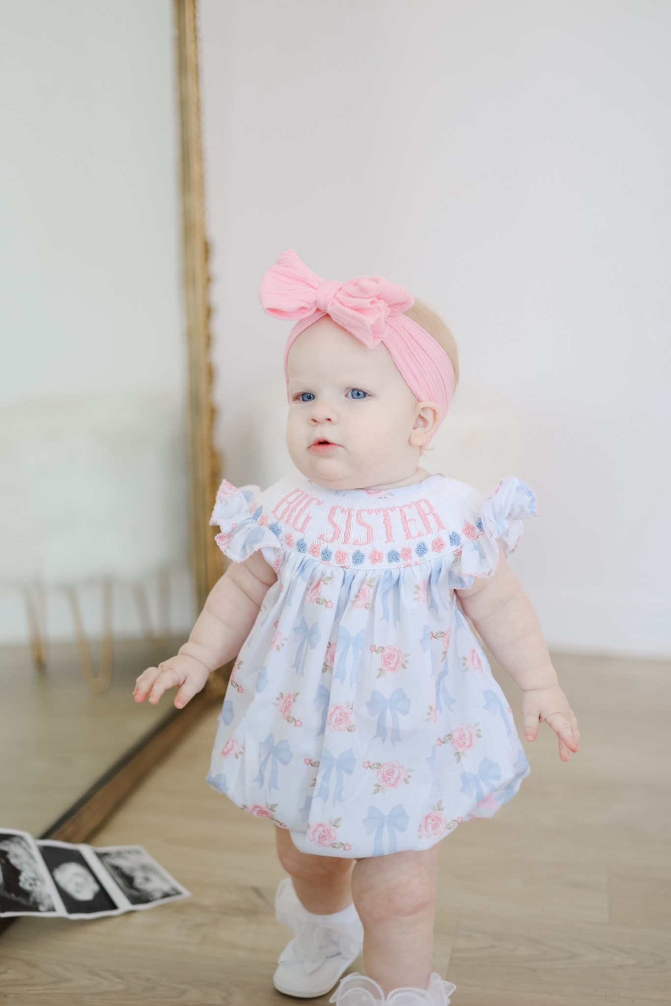 Took a little break from LTK as I was making it through the first trimester sickness 🙃 We made it and Caroline is getting a baby brother!! 
This cute bubble is from Smocked Flamingo and is a perfect outfit whether they are getting a little brother or sister 🩵🩷

#LTKKids #LTKBaby #LTKmomlife
