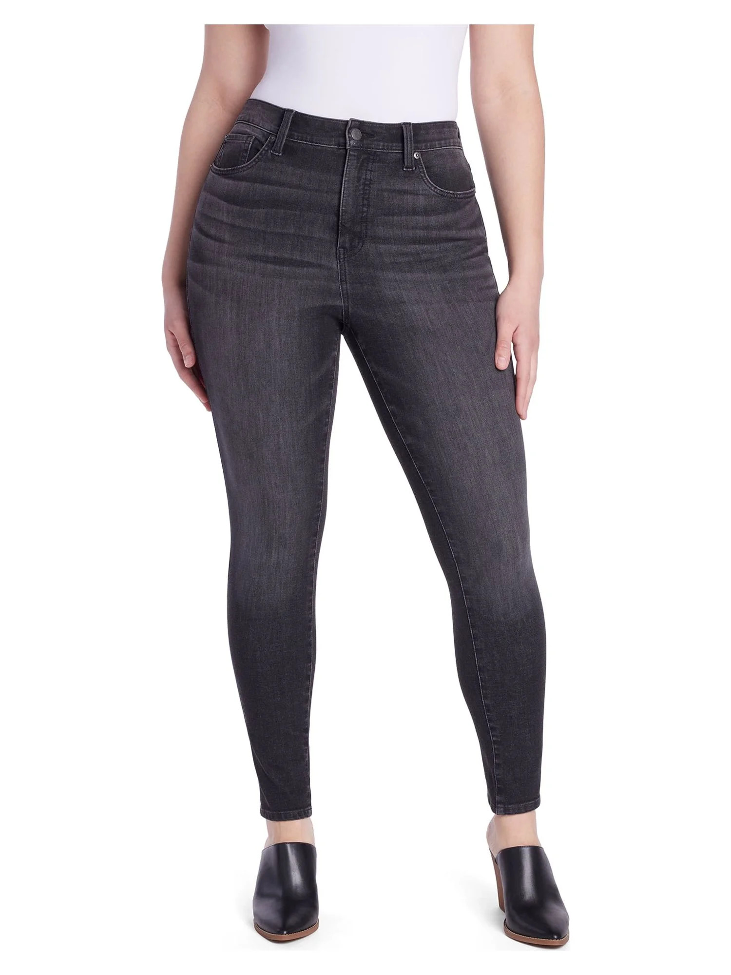 Time and Tru Women's High Rise Curvy Skinny Jeans, 27" and 29" Inseams, Sizes 0-22 | Walmart (US)