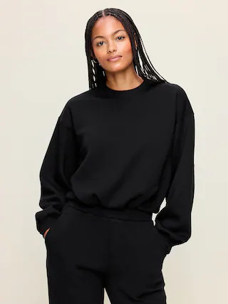 Bounce Fleece Bubble-Hem Sweatshirt | Old Navy (US)