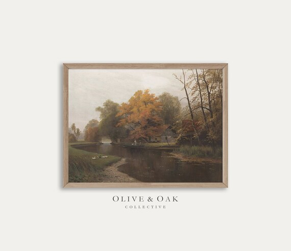 Autumn Landscape Painting / Vintage Art Digital Prints / - Etsy | Etsy (US)