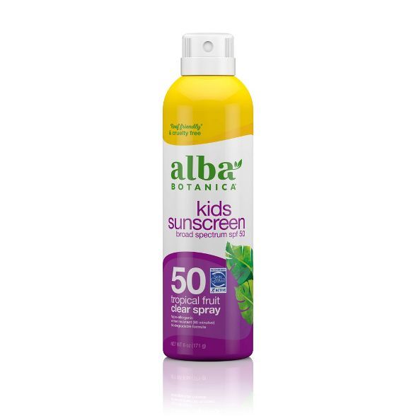 Alba Botanica Very Emollient Active Kids Clear Sunscreen Spray - SPF 50 - 6oz | Target