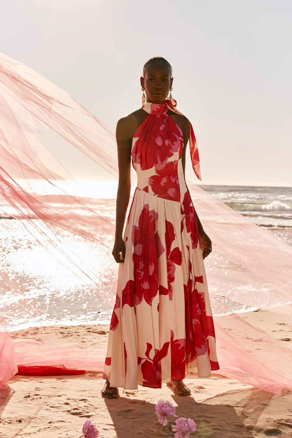 Pink Sole Rosa Print Halter Maxi Daje Dress | Sabo Skirt AU