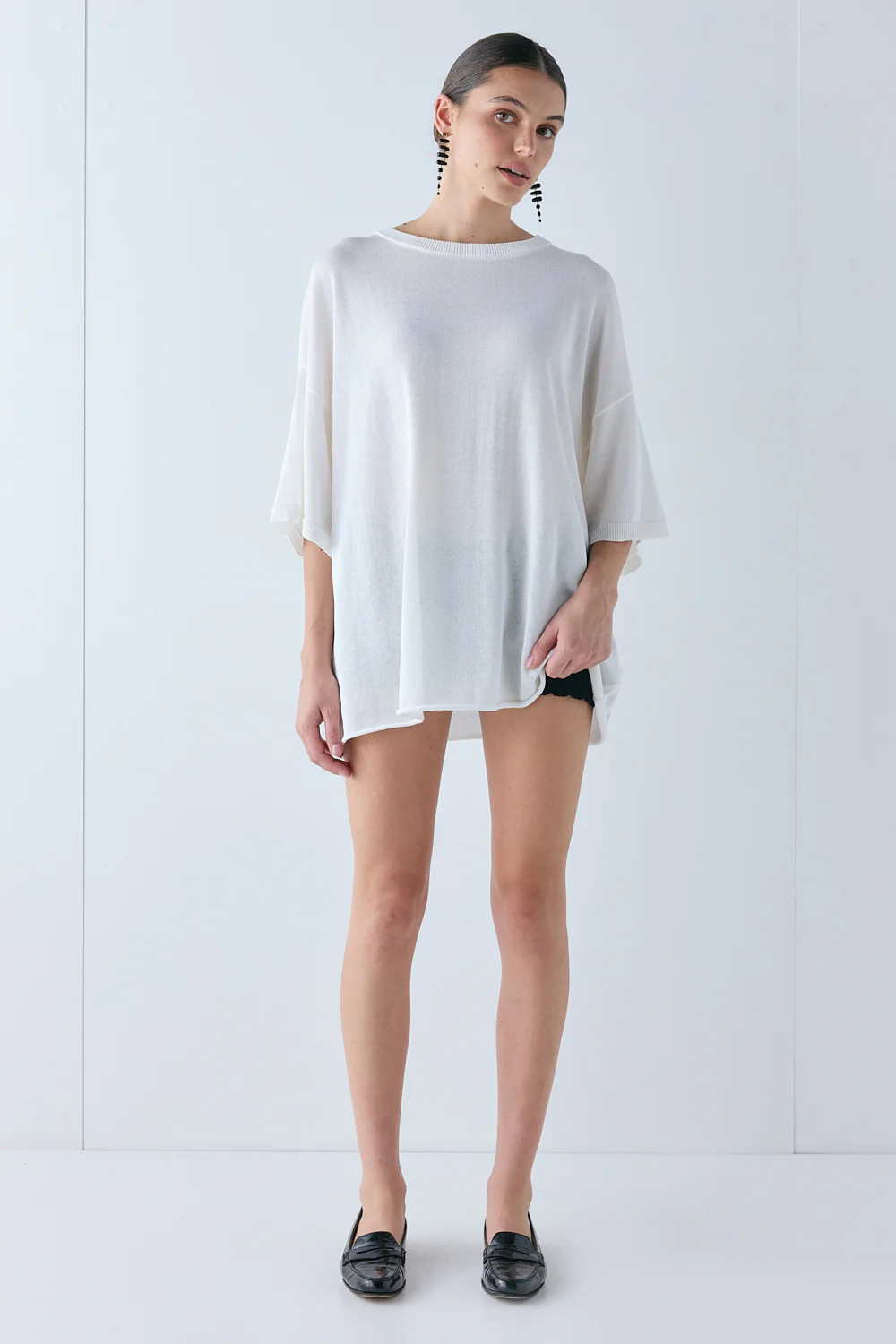 Willow Knit Tee Cream | VRG Grl