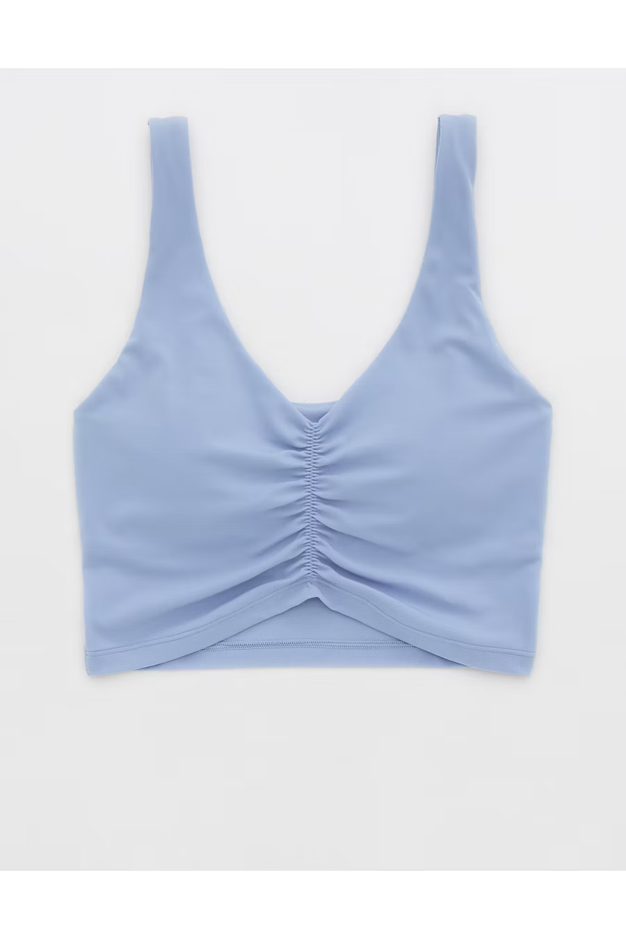OFFLINE By Aerie Real Me Low Key Ruched Longline Sports Bra Women's Monaco Blue S | Aerie
