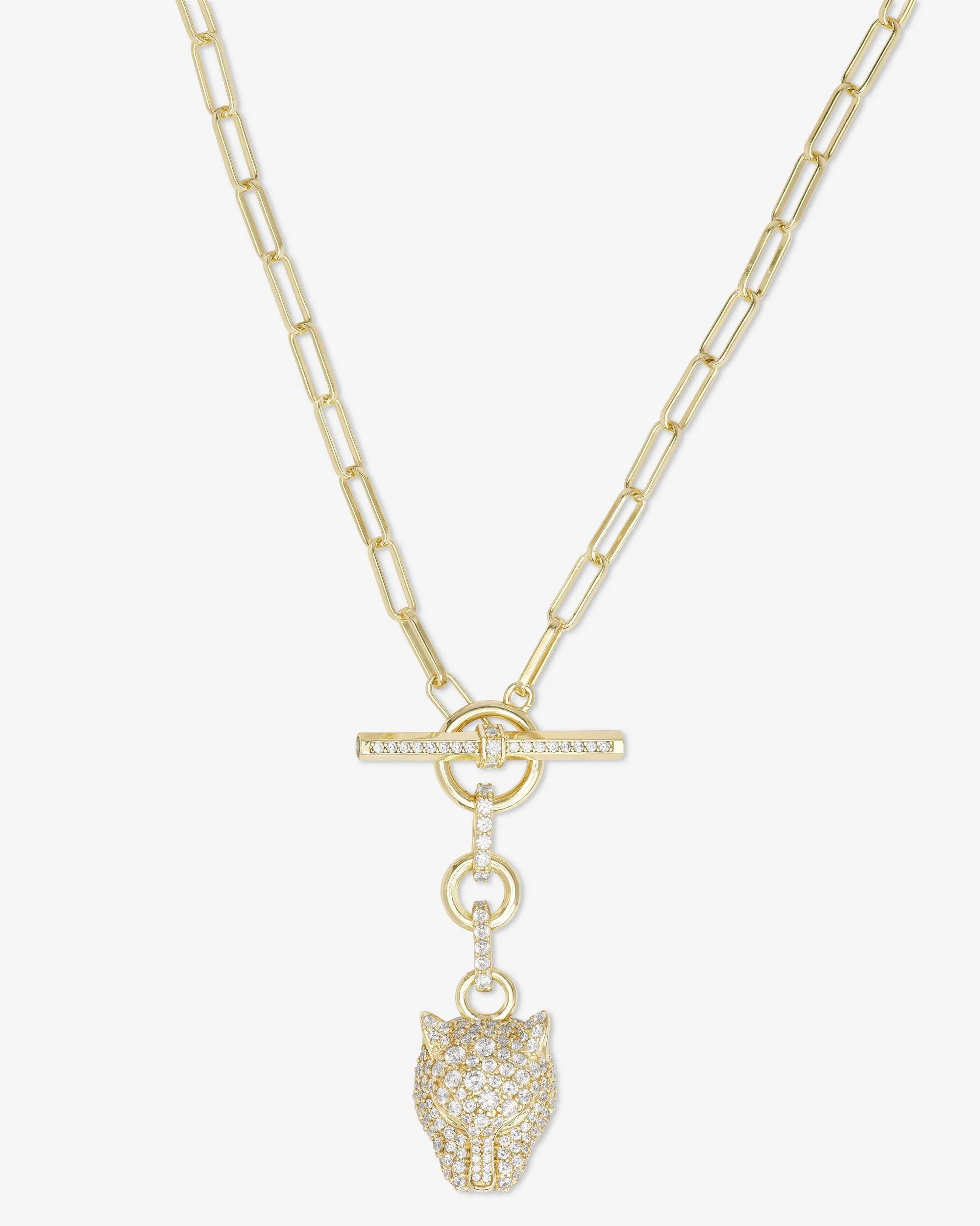 Jaguar Samantha Chain Necklace - Gold|White Diamondettes | Melinda Maria Jewelry