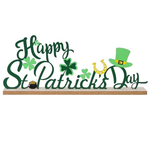 MEETYAMOR St Patricks Day Decorations, Wood Metal Happy St Patricks Day Sign for Table Decor, Farmhouse Rustic St Patricks Day Decorations for The Home, Kitchen, Mantle, Shelf | Amazon (US)