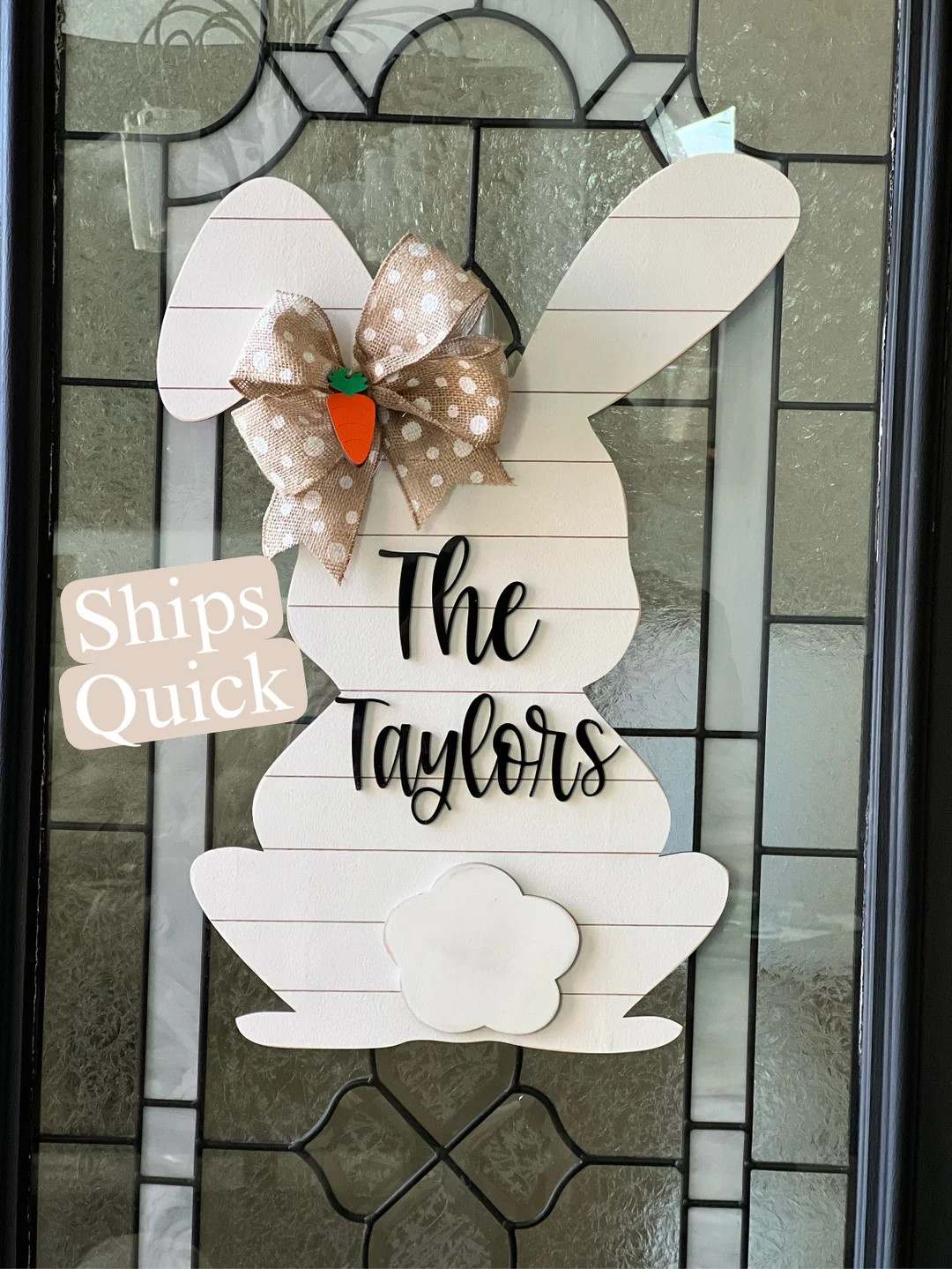 Personalized Large Easter Bunny  Front Door Hanger, Happy Easter, Easter Decor, Shiplap Easter Bu... | Etsy (US)