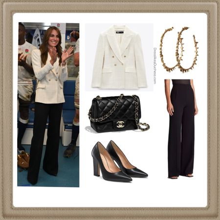 Kate Middleton Zara blazer Russell & bromley heels and Chanel bag 