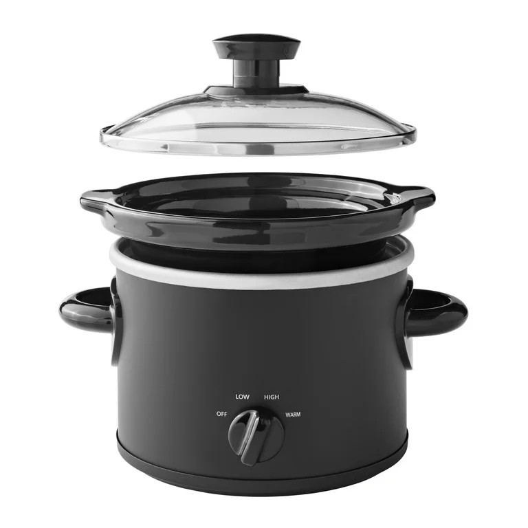 Mainstays 2 QT Slow Cooker, Matte Black Finish, Removeable Stoneware Pot, MODEL MS54100112165B | Walmart (US)