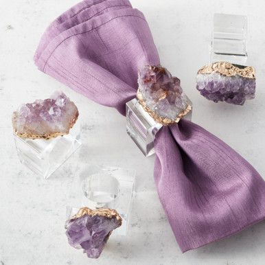 Amethyst Napkin Ring - Set of 4 dining finds dining essentials dining room decor home decor deal | Z Gallerie