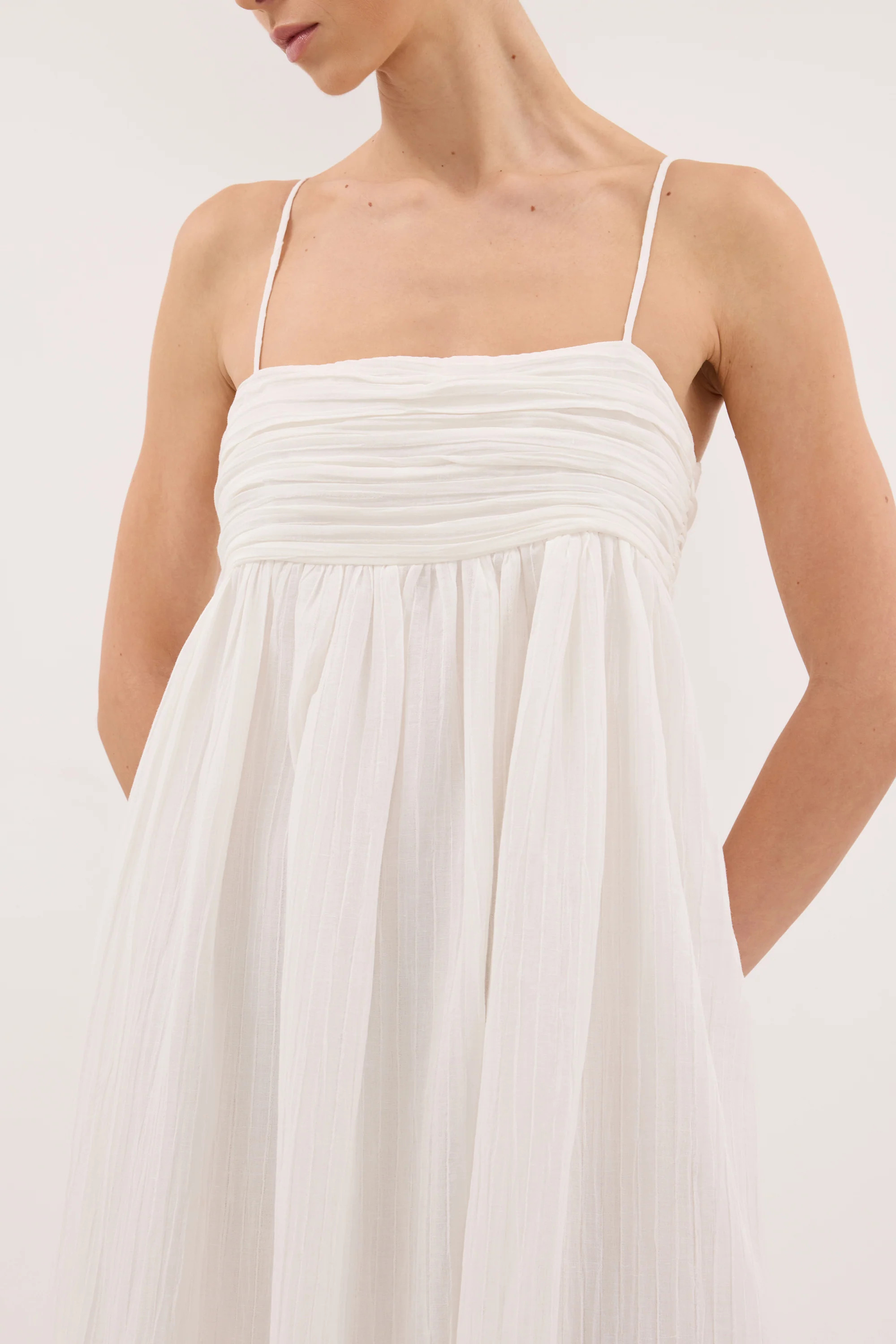 CASEY IVORY CRINKLE RAMIE DRESS | DISSH