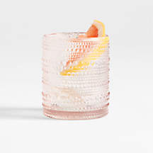 Alma Pink Vintage Double Old-Fashioned Glass + Reviews | Crate & Barrel | Crate & Barrel