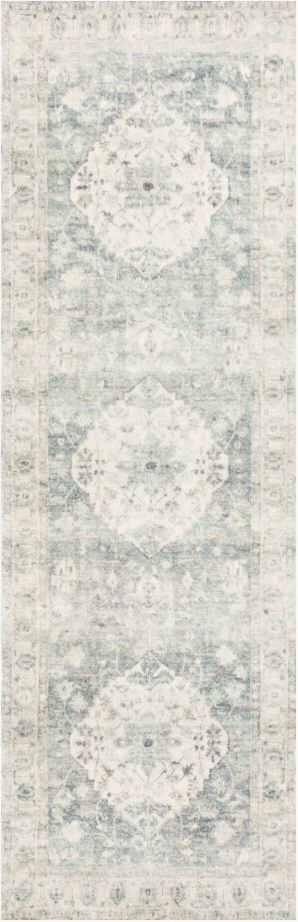 Rosette Denim/Fog 2'6" x 9'9" Rug | 1stopbedrooms
