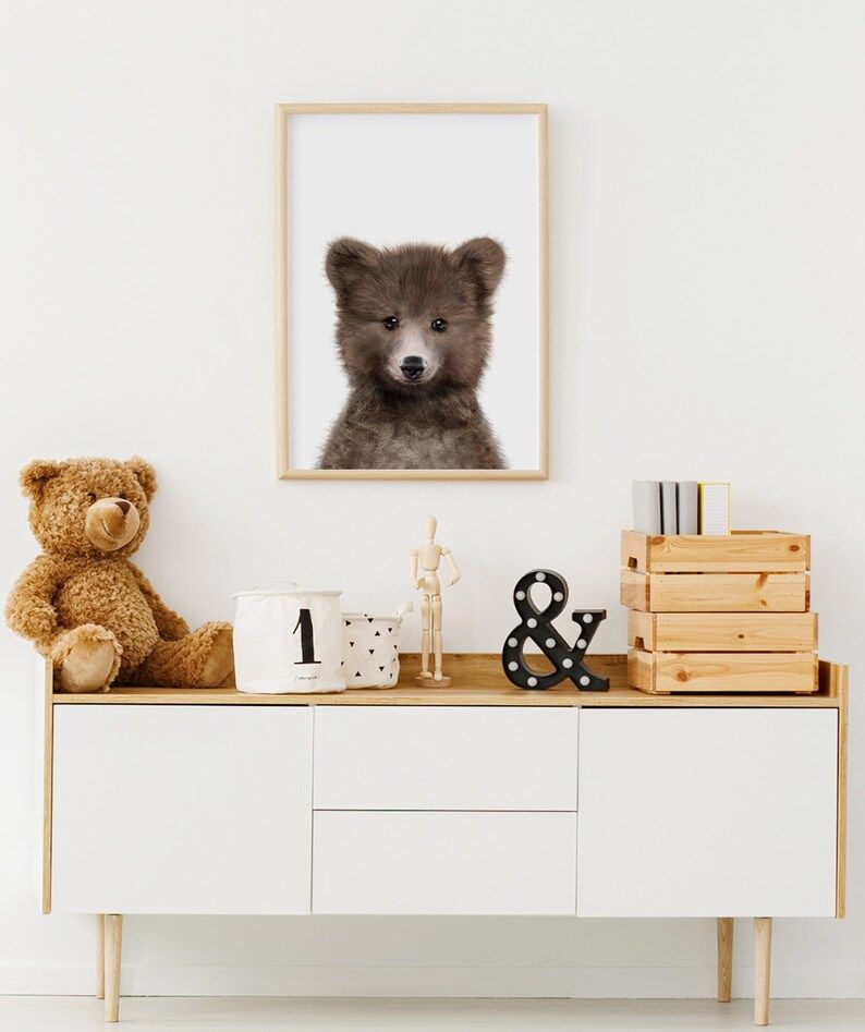 Bear cub Woodland animal print PRINTABLE ART Nursery decor | Etsy | Etsy (US)