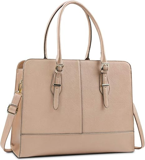 Laptop Bag for Women Leather Work Tote 15.6 Inch Laptop for Computer Bag Waterproof Business Offi... | Amazon (US)
