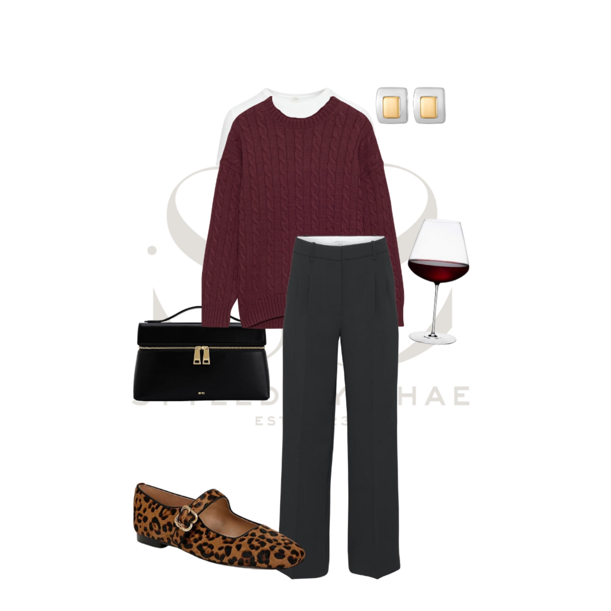 Aritzia Capsule Wardrobe; capsule wardrobe style; white button up, grey mini skirt, black blazer, loafers, suede bag, burgundy sweater, black trousers, leopard flats 


#LTKfindsunder50 #LTKSeasonal #LTKsalealert