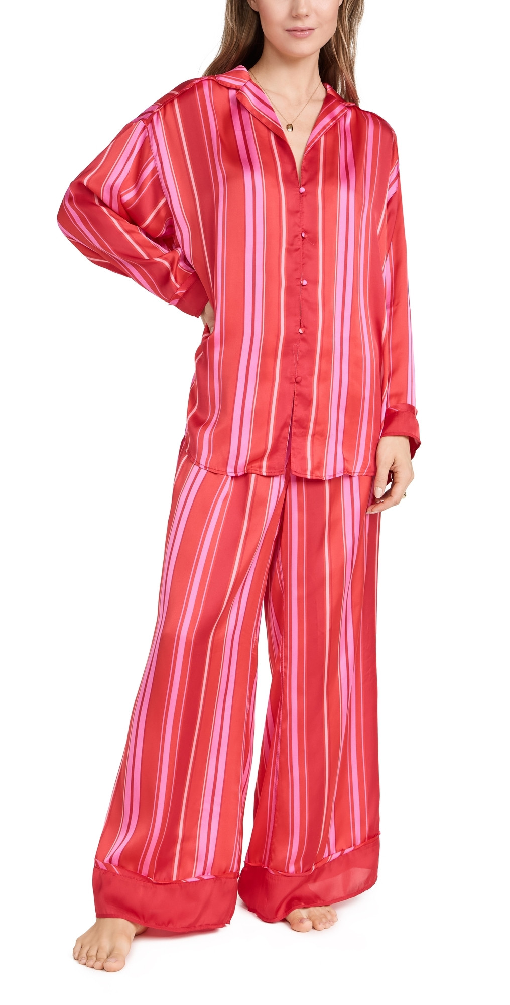 Free People Dreamy Days Pajama Set Berry Combo L | Shopbop